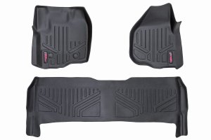 Ford F-250 Super Duty Floor Mats - Front + Rear - Rough Country - Raised FR Pedal - '12-'16